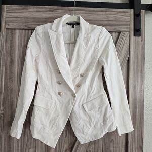 White House Black Market Ivory Double-Breasted Blazer